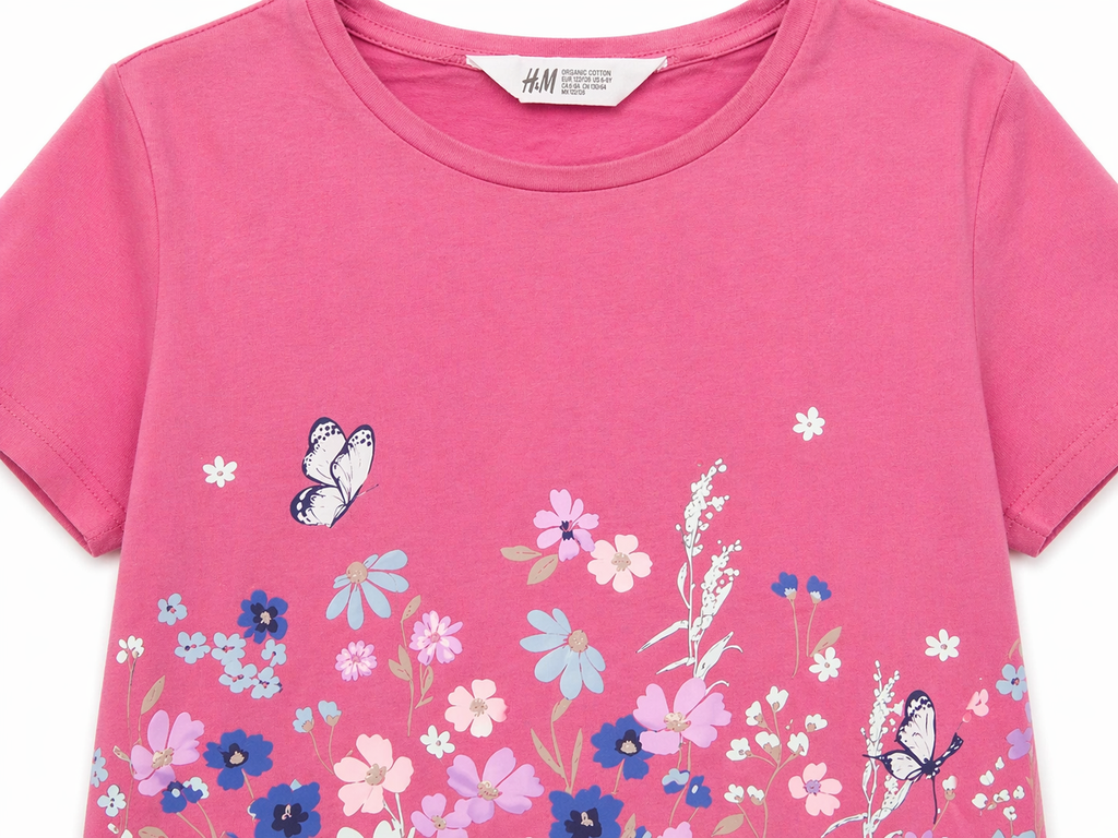 Girls Pink Floral Tee