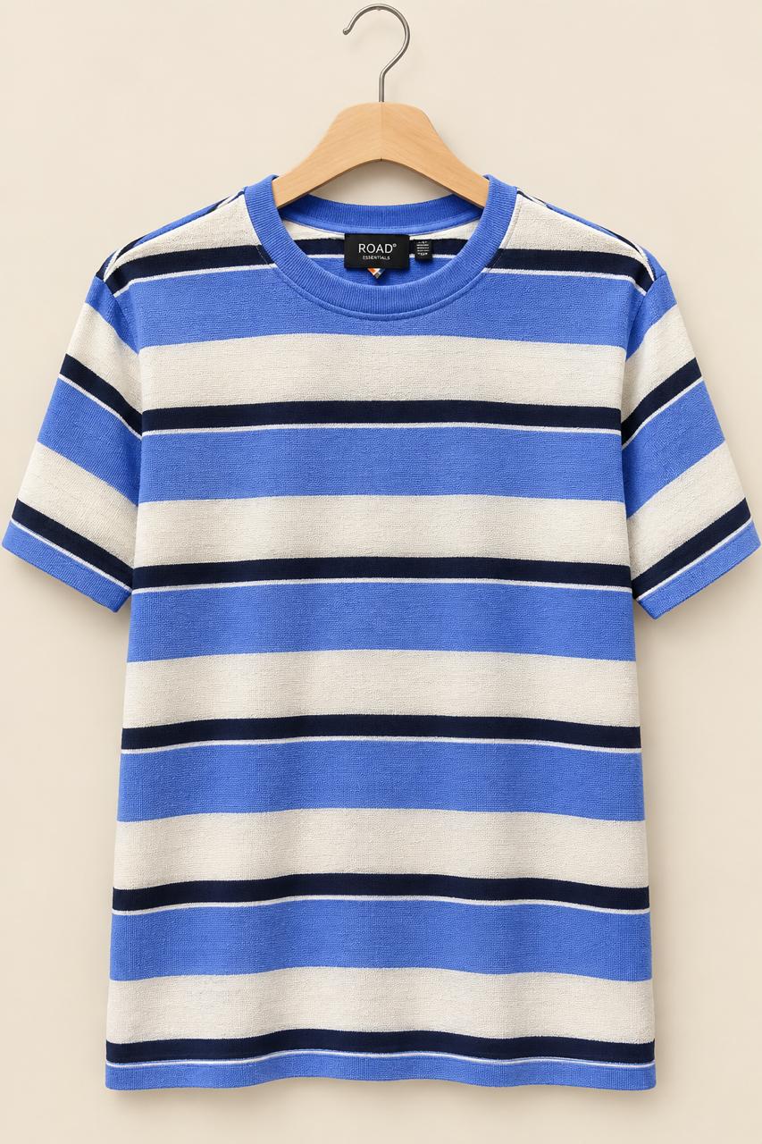 Road Essentials Striped T Shirt, Medium