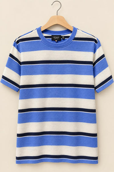 Road Essentials Striped T Shirt, Medium