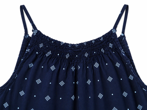 Navy Blue Sleeveless Strap Top