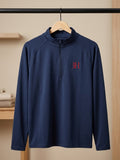 Classic Navy Blue Quarter-Zip Pullover – Size M