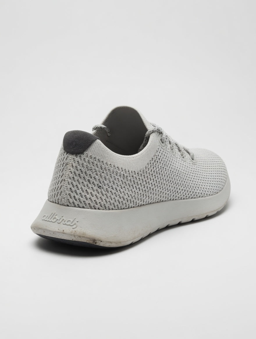 Allbirds Grey White Knit Running Shoes