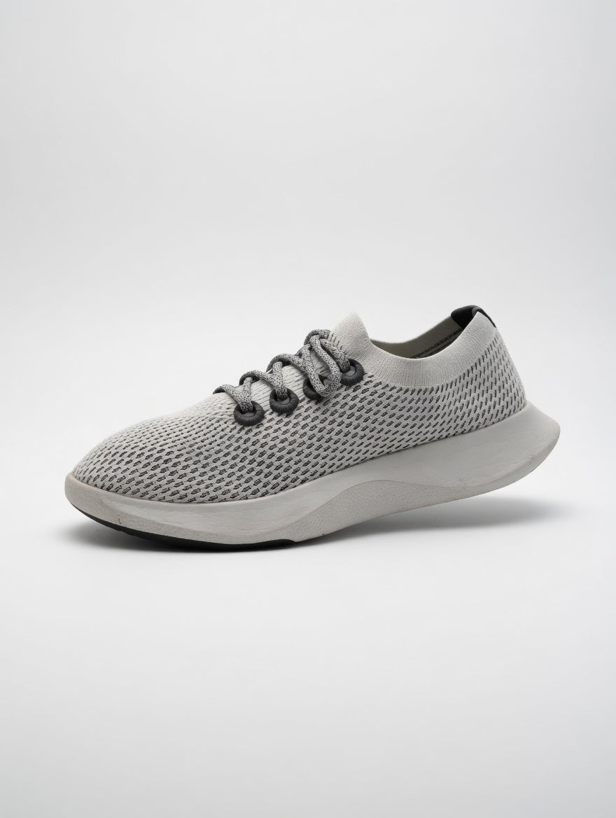 Allbirds Grey White Knit Running Shoes