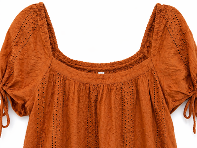 Orange Eyelet Top, Small