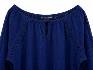 Girls Navy Lace Blouse