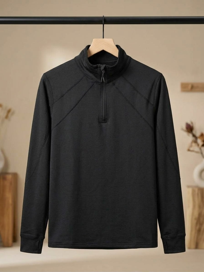 Black Quarter Zip Pullover, Large