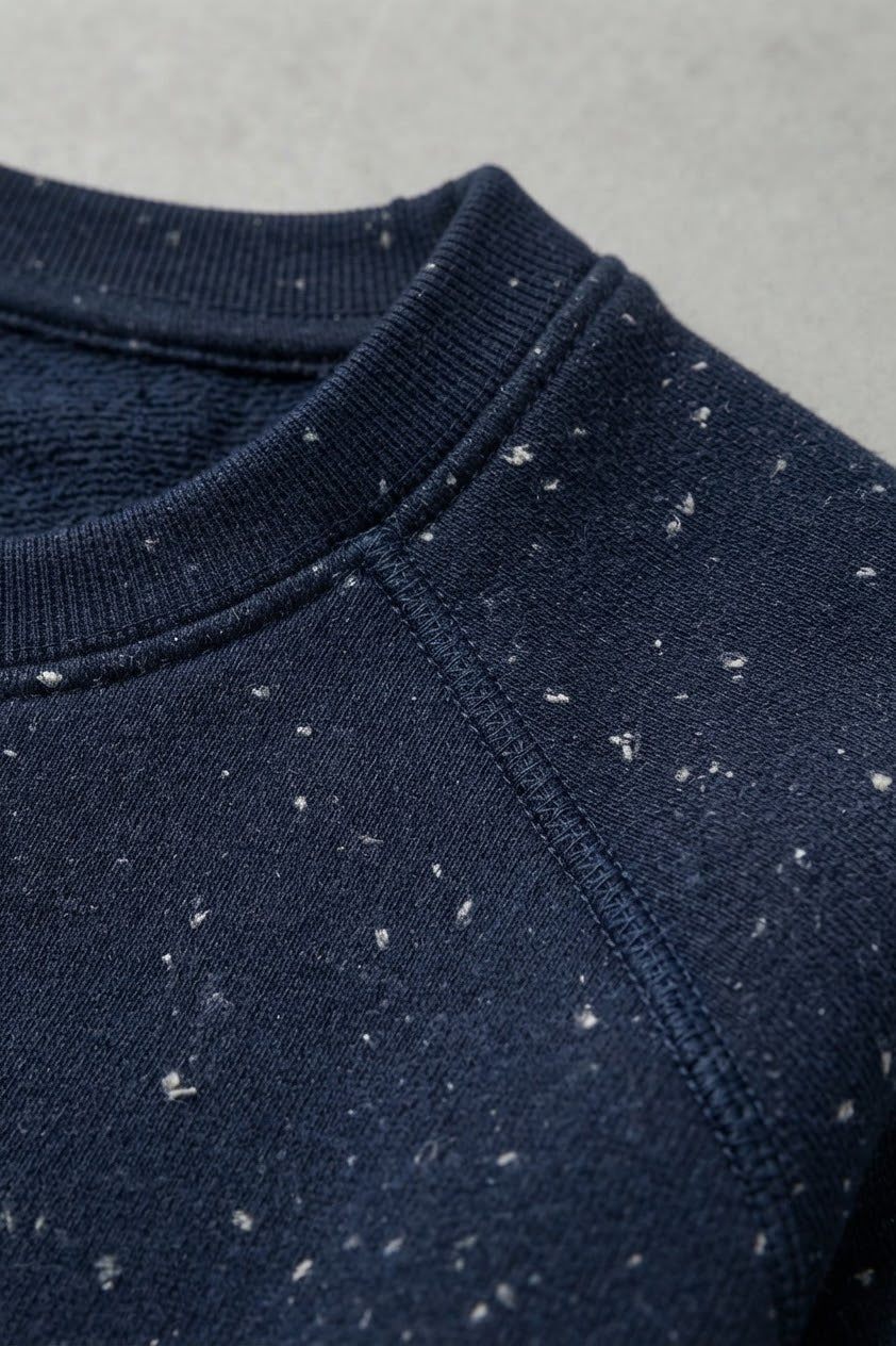 Bizzbee Speckled Navy Crewneck Sweatshirt (Large)