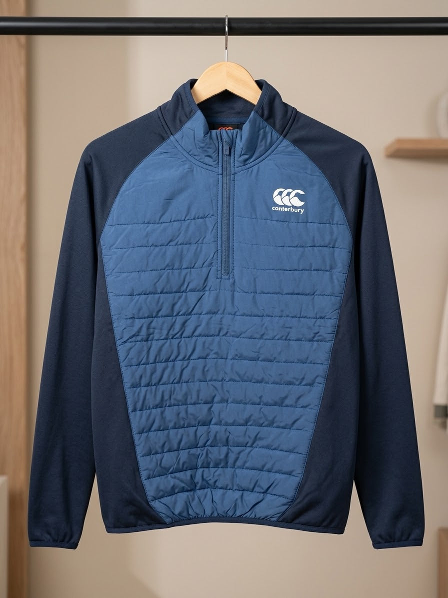 Canterbury Quilted Quarter-Zip Jacket (Navy/Blue) - Medium