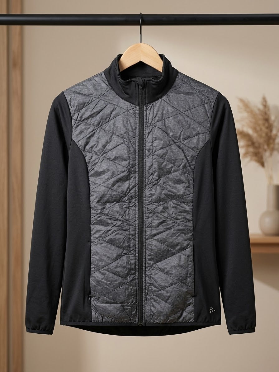 Craft Black & Heather Quilted Full-Zip Jacket – Size M
