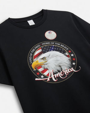 Men's Black Patriotic Eagle T-Shirt