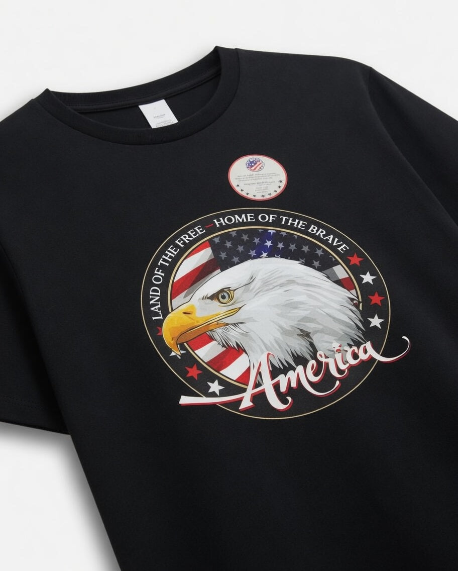 Men's Black Patriotic Eagle T-Shirt