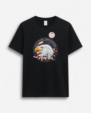 Men's Black Patriotic Eagle T-Shirt