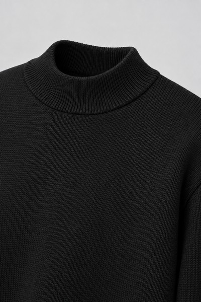 Black Mock Neck Sweater, Medium