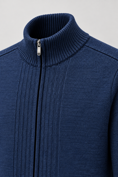 Blue Zip Sweater, Medium