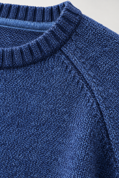 Trait Blue Marled Round Neck Sweater | XL