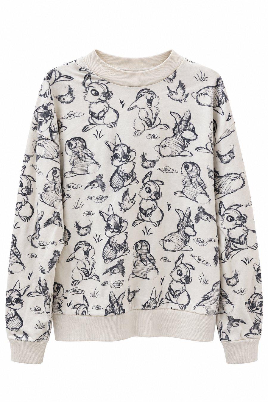 Disney Ivory Animal Sketch Print Sweatshirt | S